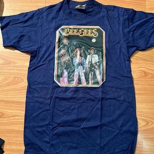 Vintage Hanes Fifty Fifty Bee Gees T-Shirt Blue size SMALL